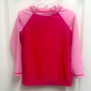 Kids Girls Pink Rash Guard Swim Shirt SZ 4/5